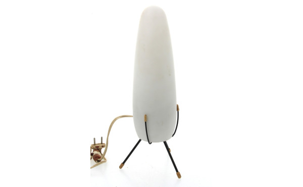 Lampe à poser années 60 en verre blanc e