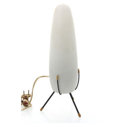 Lampe à poser années 60 en verre blanc e