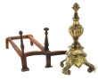 Paire de chenets anciens en bronze