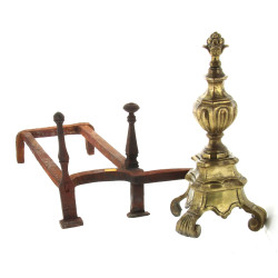 Paire de chenets anciens en bronze
