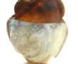 Vase hibou en nacre, H 16 cm