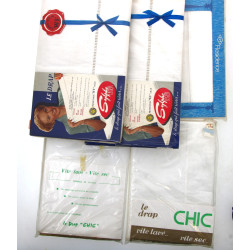 Lot de 5 draps blancs, neufs