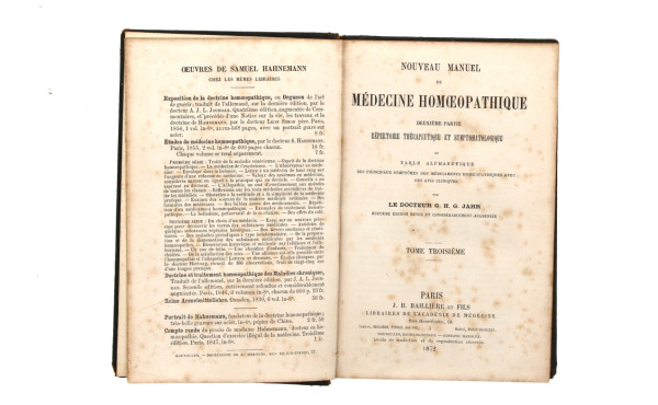 G. JAHR "Manuel de médecine homéopathiqu