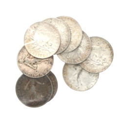 9 p. 50 cts argent dont 6 en état sup po