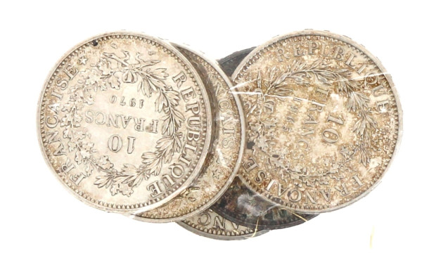 5 p. 10 fr argent années 70 poids 125,4 