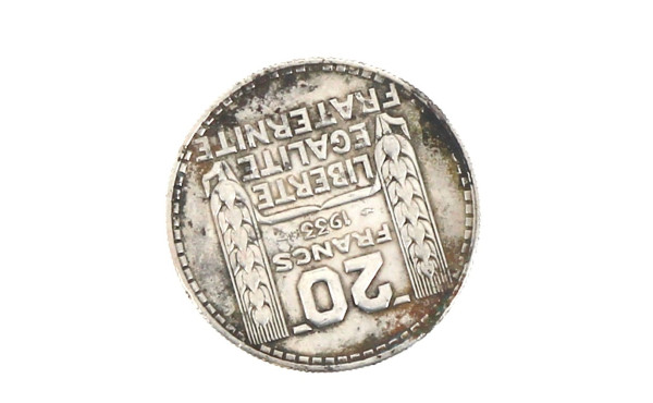 1 p. 20 fr Turin 1933 poids 19,9 grs