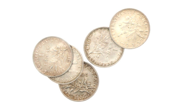 5 p. 1 fr états sup 1906, 1919, 1913, 19
