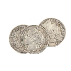 3 p. 1 fr CERES 1887, 1894, 1895 poids 