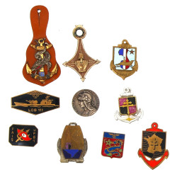 10 insignes divers colonies dont Indochi