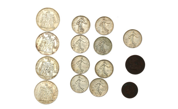 Lot de pièces en argent : 4 pièces de 10