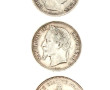 Lot de 3 pièces en argent : une pièce de