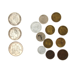 Lot de 3 pièces en argent : une pièce de