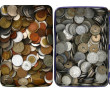 2 boites métalliques bien garnie de monn