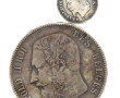 Lot comprenant 1 écu 5 fr Leopold II 187