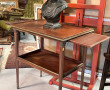 Table desserte en acajou et laiton, styl