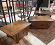 Paire de chevets en bois exotique ouvran