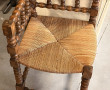 Fauteuil coin de feu en bois tourné, fon