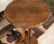 Guéridon rond des années 40 en bois frui