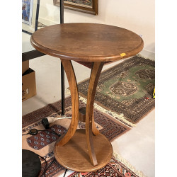 Guéridon rond des années 40 en bois frui