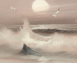 D.PERAY (Xxème) "Marine aux mouettes et 