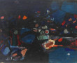 Ecole Contemporaine "Composition", huile