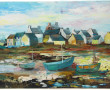Arlette LEVY (Xxè-XXIè) "Bateaux au port