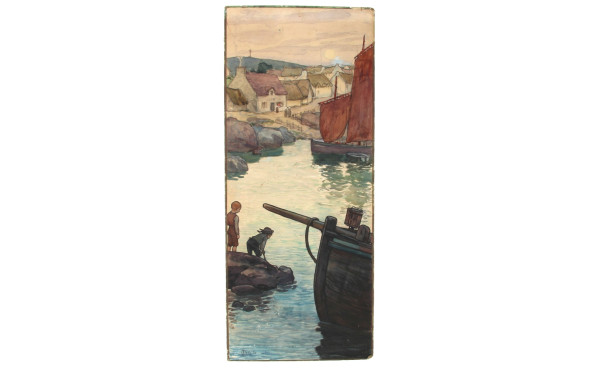 F.MEDAILLE (XIXè-Xxè) "Scène bretonne av