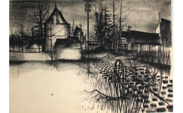 Albert DEMAN (1929-1996) "L'entrée du vi