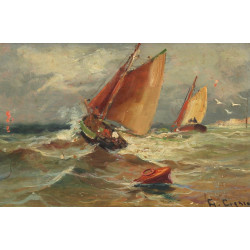 Gaston CORBIER (1869-1945) "Bateaux de p