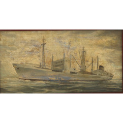 Robert YAN (1901-1994) "Navire en mer", 
