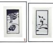 Anne SALAUN (1962) Deux gravures sur boi
