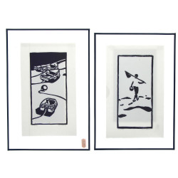 Anne SALAUN (1962) Deux gravures sur boi