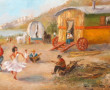 Paul DELLONG (Xxème) "Les roulottes près