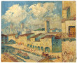 Andres JUSTH (Xxème) "Paysage du Sud", h