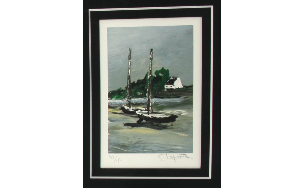 Georges LAPORTE (1926-2000) "Barques à m