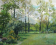 Ecole Xxème "Paysage de campagne", huile