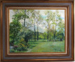 Ecole Xxème "Paysage de campagne", huile