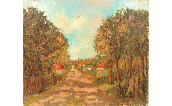Gustave MORDO (1907-?) "Chemin ensoleill