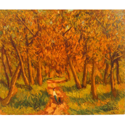 Gustave MORDO (1907-?) "Sous bois forêt 