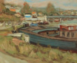 Gustave MORDO (1907-?) "La péniche" huil