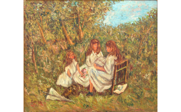 Gustave MORDO (1907-?) "Trois jeunes fil