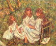 Gustave MORDO (1907-?) "Trois jeunes fil