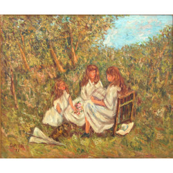 Gustave MORDO (1907-?) "Trois jeunes fil