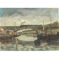 Gustave MORDO (1907-?) "Fin d'Oise" huil