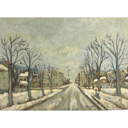 Gustave MORDO (1907-?) "Paysage de neige