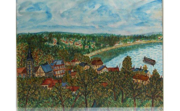 Gustave MORDO (1907-?) "La Seine vers Ro