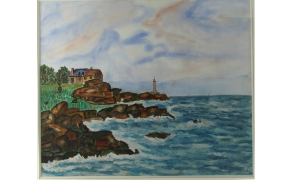 Gustave MORDO (1907-?) - Paysage de côte