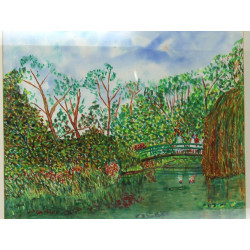 Gustave MORDO (1907-?) "Etang" aquarelle