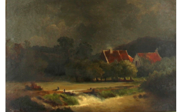 A.KINCH (Xxème) "Paysage, huile sur toil