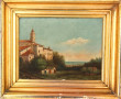 Ecole Italienne XIXème "Paysage animé", 